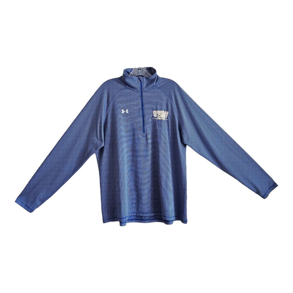 UNDER ARMOUR Men 2XL HeatGear Top 1/4 Zip Georgian Court Athletics Blue Long 46"